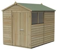 8' x 6' Forest Beckwood 25yr Guarantee Shiplap Pressure Treated Double Door Apex Wooden Shed (2.42m x 1.99m)