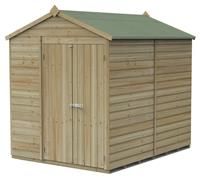 8' x 6' Forest Beckwood 25yr Guarantee Shiplap Pressure Treated Windowless Double Door Apex Wooden Shed (2.42m x 1.99m)