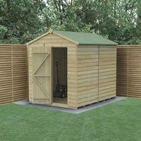 Forest Garden Beckwood Apex Shiplap Pressure Treated Windowless Shed with Base & Assembly - 6 x 8ft