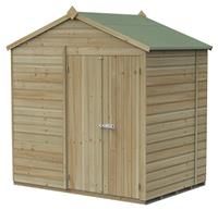 7' x 5' Forest Beckwood 25yr Guarantee Shiplap Pressure Treated Windowless Double Door Apex Wooden Shed (2.28m x 1.53m)