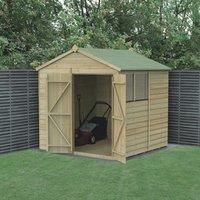 Forest Garden Beckwood Apex Shiplap Pressure Treated Double Door Shed with Base & Assembly - 7 x 7ft