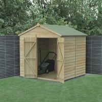 Forest Garden Beckwood Apex Shiplap Pressure Treated Double Door Windowless Shed with Base & Assembly - 7 x 7ft