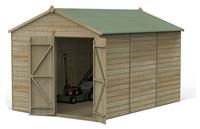 12' x 8' Forest Beckwood 25yr Guarantee Shiplap Pressure Treated Windowless Double Door Apex Wooden Shed (3.6m x 2.61m)