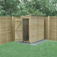 Forest Garden Beckwood Pent Shiplap Pressure Treated Windowless Shed with Base & Assembly - 6 x 3ft