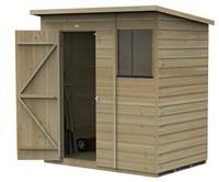 6' x 4' Forest Beckwood 25yr Guarantee Shiplap Pressure Treated Pent Wooden Shed (1.98m x 1.4m)