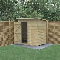 Forest Garden Beckwood Pent Shiplap Pressure Treated Windowless Shed with Base & Assembly - 6 x 4ft