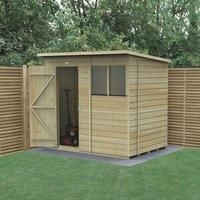 Forest Garden Beckwood Pent Shiplap Pressure Treated Shed with Base & Assembly - 7 x 5ft