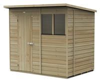 7' x 5' Forest Beckwood 25yr Guarantee Shiplap Pressure Treated Pent Wooden Shed (2.26m x 1.7m)