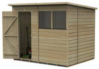 8' x 6' Forest Beckwood 25yr Guarantee Shiplap Pressure Treated Pent Wooden Shed (2.52m x 2.03m)