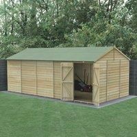 Forest Garden Beckwood Reverse Apex Shiplap Pressure Treated Double Door Windowless Shed with Base & Assembly - 20 x 10ft