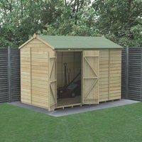 Forest Beckwood 10x6 Reverse Apex Wooden Garden Shed - No Windows - Double Door