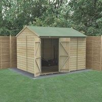 Forest Garden 10x8 Forest Beckwood Reverse Apex Shed Shiplap Windowless with Double Doors 25yr Guarantee - 10 x 8 Forest Beckwood Shiplap Windowless Reverse Apex Wo