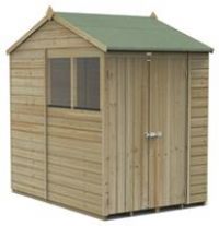 7' x 5' Forest Beckwood 25yr Guarantee Shiplap Pressure Treated Double Door Reverse Apex Wooden Shed (2.28m x 1.53m)