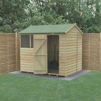 Forest Garden Beckwood Reverse Apex Shiplap Pressure Treated Shed with Base & Assembly - 8 x 6ft