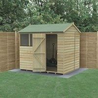 Forest Beckwood 7' 6" x 6' (Nominal) Reverse Apex Shiplap Timber Shed with Assembly (358PW)