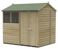 8' x 6' Forest Beckwood 25yr Guarantee Shiplap Pressure Treated Double Door Reverse Apex Wooden Shed (2.42m x 1.99m)