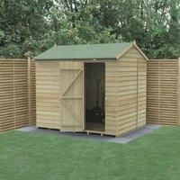 Forest Garden Beckwood Reverse Apex Shiplap Pressure Treated Windowless Shed with Base - 8 x 6ft