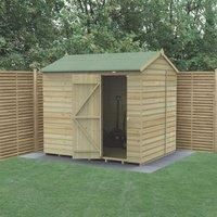 Forest Garden Beckwood Reverse Apex Shiplap Pressure Treated Windowless Shed with Base & Assembly - 8 x 6ft