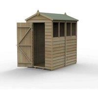 6' x 4' Forest 4Life 25yr Guarantee Overlap Pressure Treated Apex Wooden Shed - 4 Windows (1.88m x 1.34m)