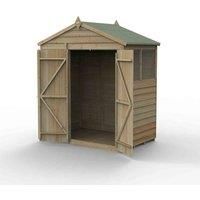 6' x 4' Forest 4Life 25yr Guarantee Overlap Pressure Treated Double Door Apex Wooden Shed (1.99m x 1.23m)