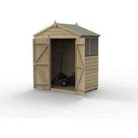 6' x 4' Forest Beckwood 25yr Guarantee Shiplap Pressure Treated Double Door Apex Wooden Shed (1.99m x 1.23m)