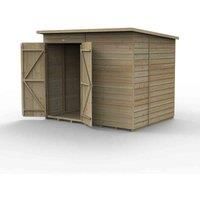 8' x 6' Forest Beckwood 25yr Guarantee Shiplap Pressure Treated Windowless Double Door Pent Wooden Shed (2.52m x 2.05m)