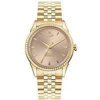 Vivienne Westwood Seymour Ladies Quartz Watch With Pink Dial & Gold Stainless Steel Bracelet