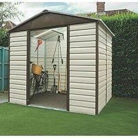 Yardmaster 7' 6" x 6' (Nominal) Apex Shiplap Metal Shed Stone Grey (99700)