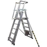 Boss Teleguard Plus 7 to 9 Rung Aluminium & Steel Telescopic Platform Ladder 3.38m (406PG)