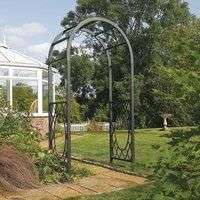 Rowlinson Wrenbury Round Top Steel Metal Garden Arch Grey Pergola Plant Support