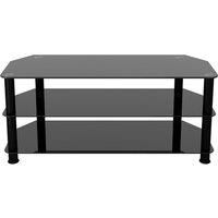 AVF Universal Black Glass and Black Legs TV Stand For up to 55" TVs