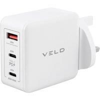 VELD Super-Fast VHG65JW 3-port USB Wall Charger, White