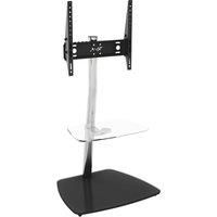 AVF FSL600ISBC Iseo Cantilever TV Stand for up to 55 inch TVs - Black Base with Clear Shelf