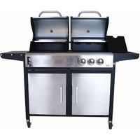 Charles Bentley 2+1 Burner Gas Grill & Charcoal Grill BBQ 147.5 x 52 x 110cm