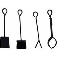 Blackthorn Fireside Companion Set with Poker Tongs Coal Shovel Brush Tool Stand