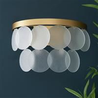 Shore Light Fiesta Metal & Glass 2 Light Wall Light - Gold