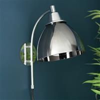 Shore Light Bartlett Metal&Glass Plugin Wall Light-SmokeGrey