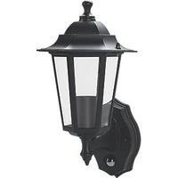 Luceco Four Panel Coach Lantern with PIR Sensor, Black