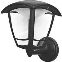 Luceco LED Bottom Arm Four Panel Coach Lantern, IP44 Rated, 8 W, Black