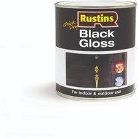 Rustins - Quick Dry Black Gloss Paint Indoor & Outdoor Use - 250ML / 500ML / 1L