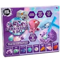 8 In 1 World of Gems Excavation Kit - 11 Piece Set - Dig Team - Diggnig Kit For Kids - Activity Toys