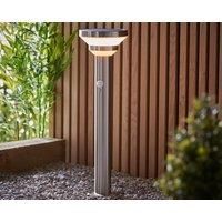 Halton 50cm Photocell & PIR Solar Outdoor Floor Light - Stainless Steel