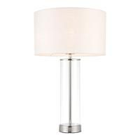 Milo Lighting Lessina Table Lamp, Bright Nickel Glass