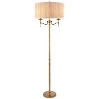 Interiors 1900 63620 Stanford Floor Light, antique brass, beige