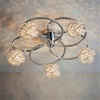 New Modern Range Talia 5 Light Semi Flush Light 28W Chrome Plate