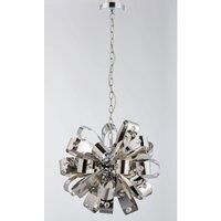 Ribbona 6 Light Pendant Chrome and Crystal Ceiling Light