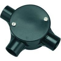 Wickes 3 Way Tee Junction Box - Black 20mm