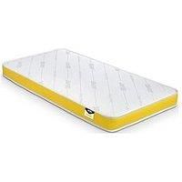 JAY-BE Toddler Anti-Allergy Pocket Sprung Mattress, Steel Spring with Hypoallergenic Airflow Fibre, White/Yellow, Single