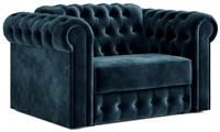 Jay-Be Chesterfield Velvet Cuddle Sofa Bed - Ink Blue