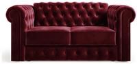 Jay-Be Chesterfield Velvet 2 Seater Sofa Bed - Burgundy